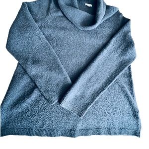 J. Jill XL Cowl Neck soft blue nubbly texture with cozy long sleeves
